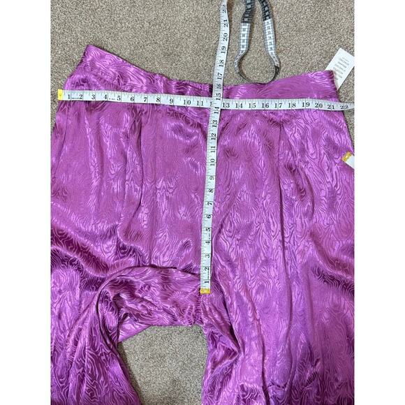 NWT Eloquii Wide Leg Pants Size 18 Pleated Lightweight Abstract Print Pink - Picture 10 of 11